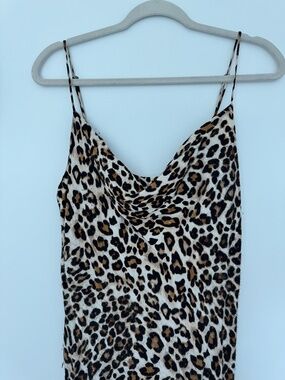 Zara leopard print midi slip dress